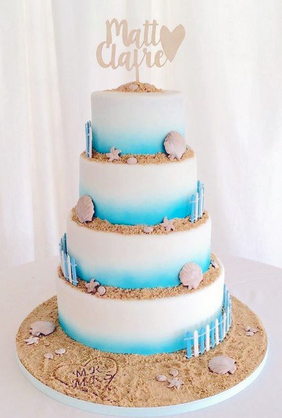 Beach Wedding Ideas Sandy Ocean Cake Design