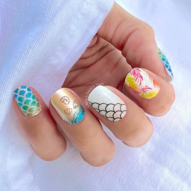 Beach Womens Feminine Beach Nails