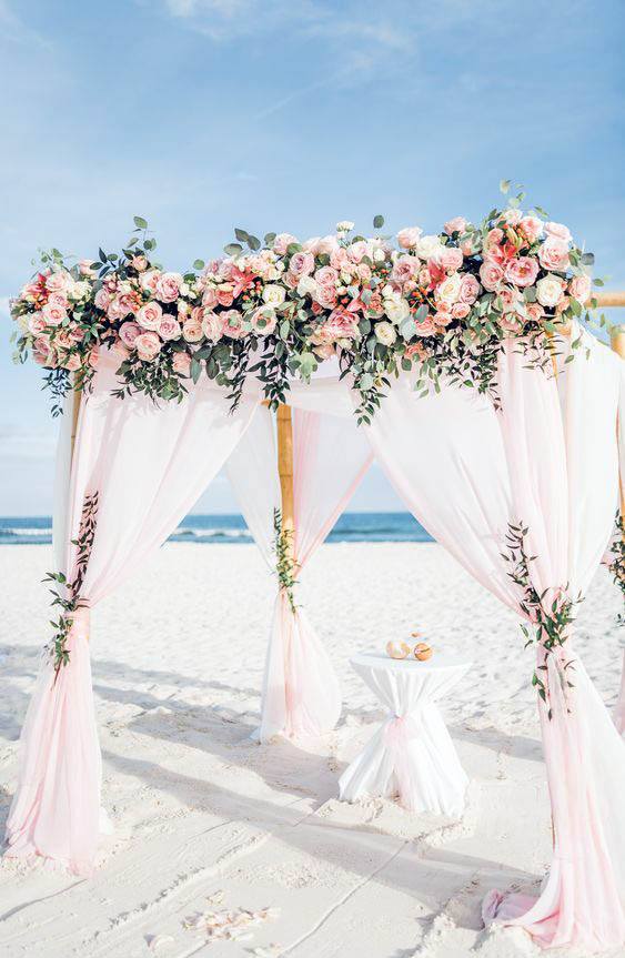 Beachy Wedding Arch Flowers