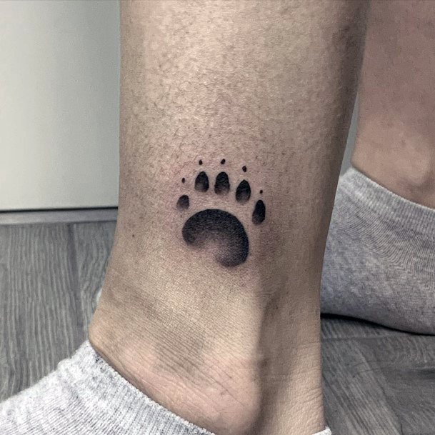 Bear Paw Print Tattoo For Women Ankles