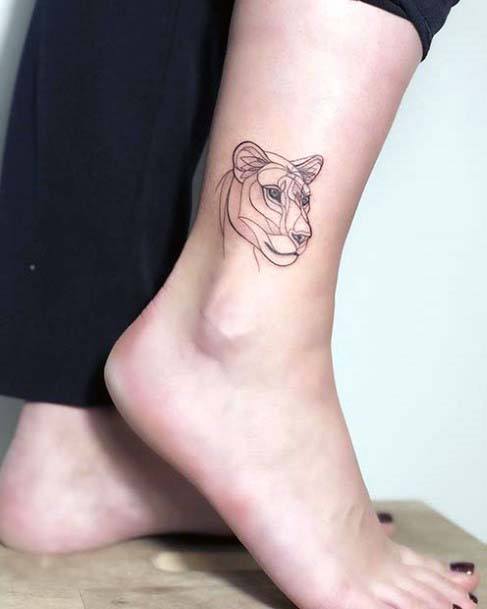 Beast Tattoo Womens Ankle