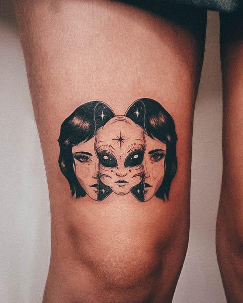 Beauteous Girls Alien Tattoos