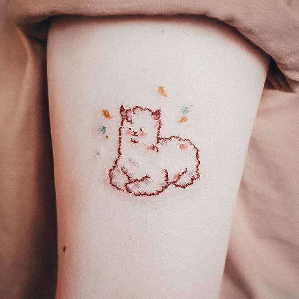 Beauteous Girls Alpaca Tattoos