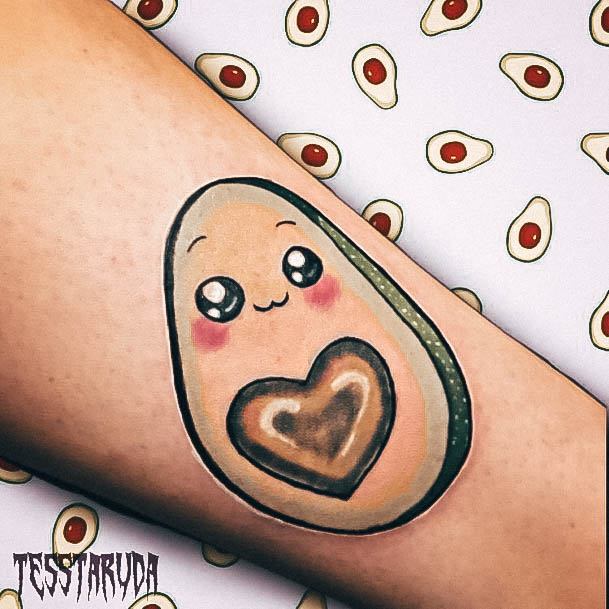 Beauteous Girls Avocado Tattoos