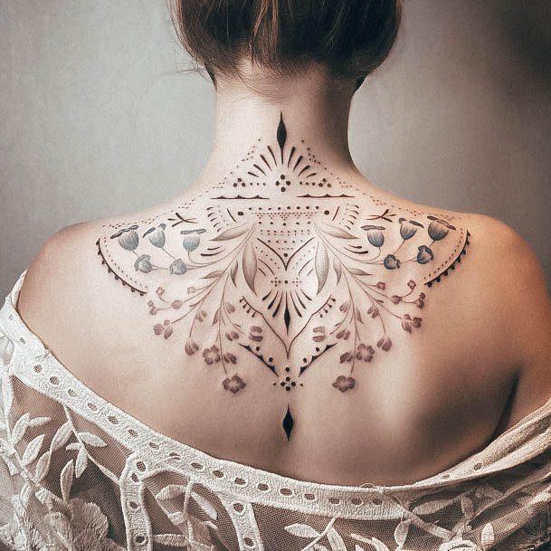 Beauteous Girls Awesome Tattoos Upper Back