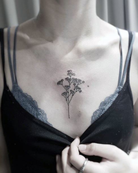 Beauteous Girls Babys Breath Tattoos