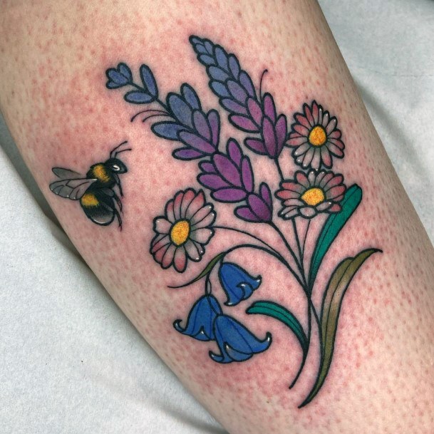 Beauteous Girls Bee Tattoos