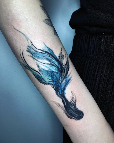 Beauteous Girls Betta Fish Tattoos