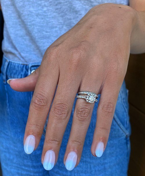 Beauteous Girls Blue Ombre Nails