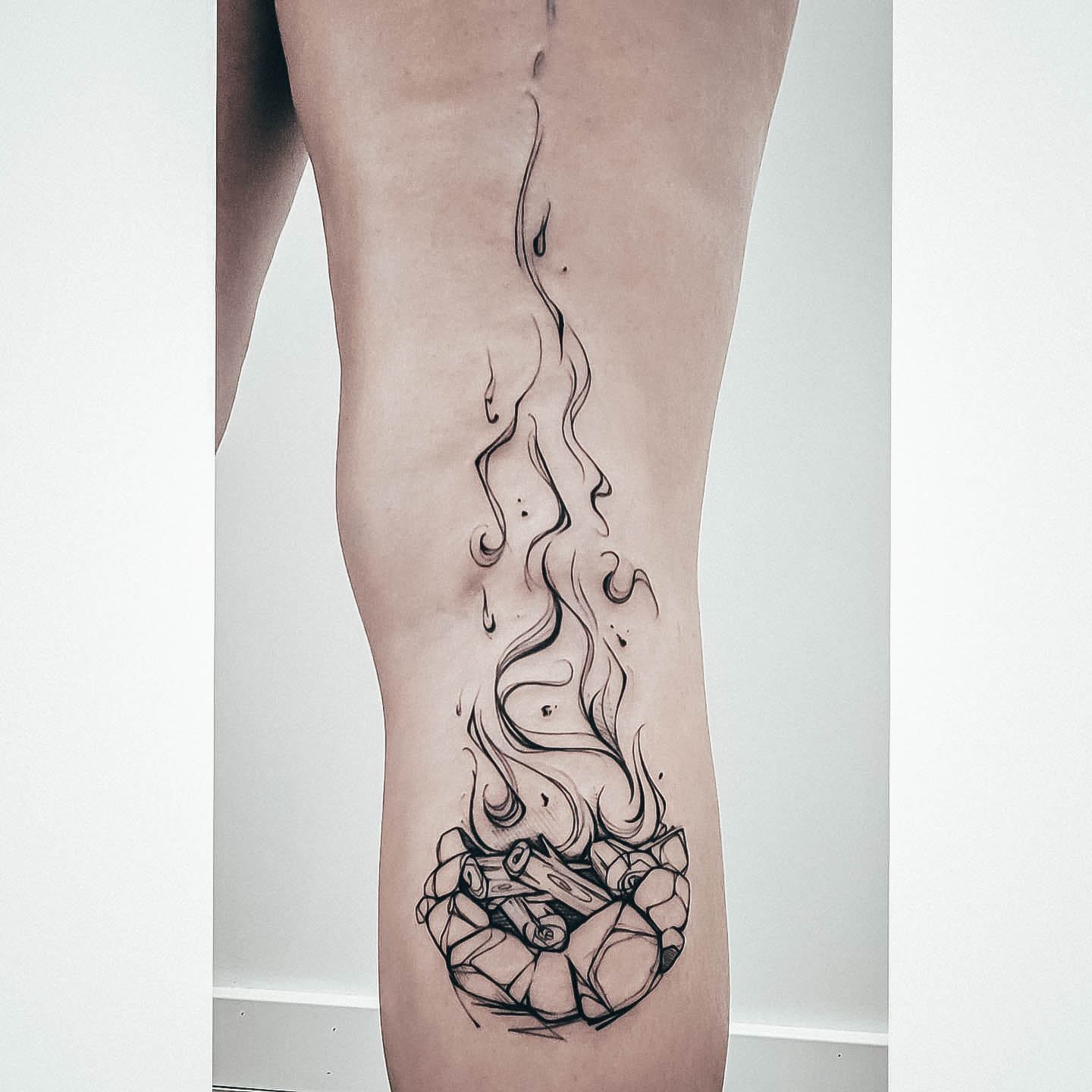 Beauteous Girls Campfire Tattoos