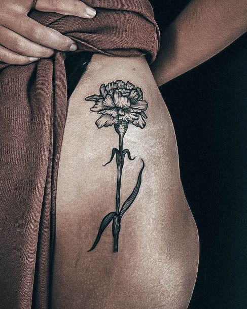 Beauteous Girls Carnation Tattoos