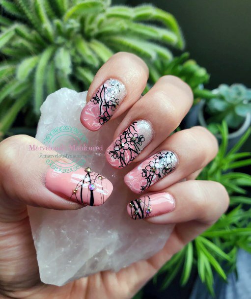 Beauteous Girls Cherry Blossom Sakura Nails