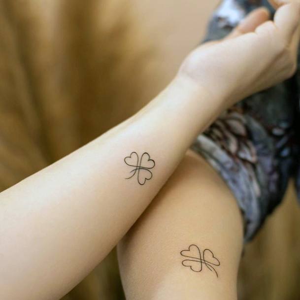 Beauteous Girls Clover Tattoos