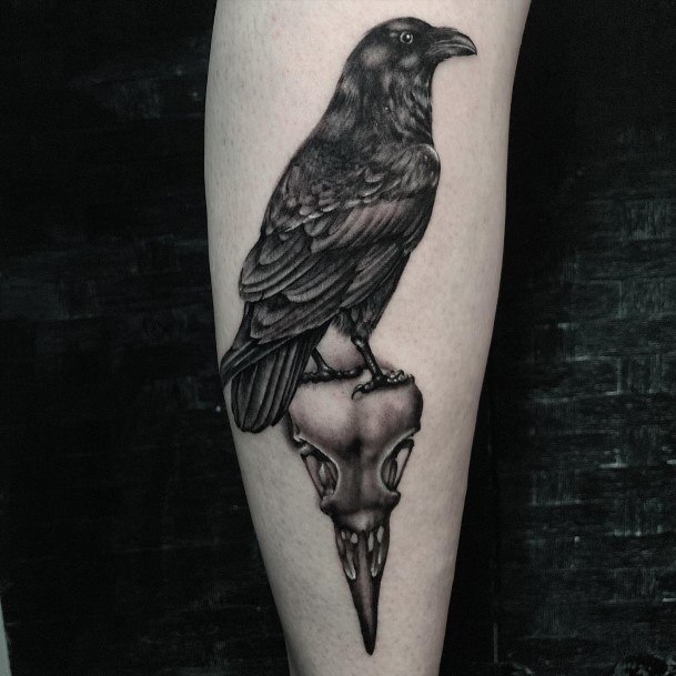 Beauteous Girls Crow Tattoos