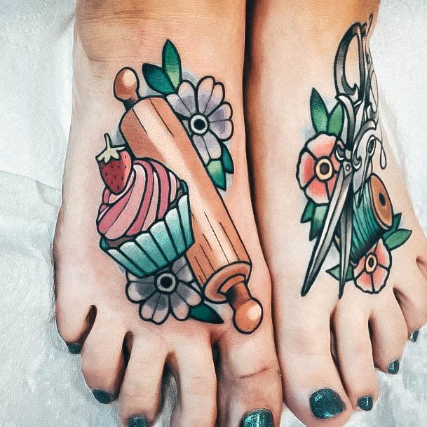 Beauteous Girls Cupcake Tattoos