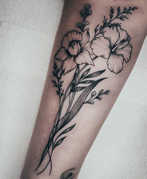 Beauteous Girls Daffodil Tattoos