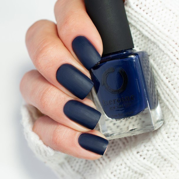 Beauteous Girls Dark Blue Matte Nails