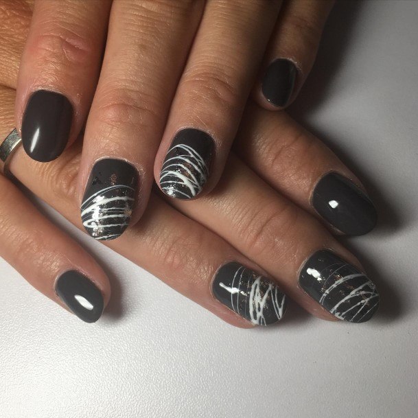 Beauteous Girls Dark Grey Nails