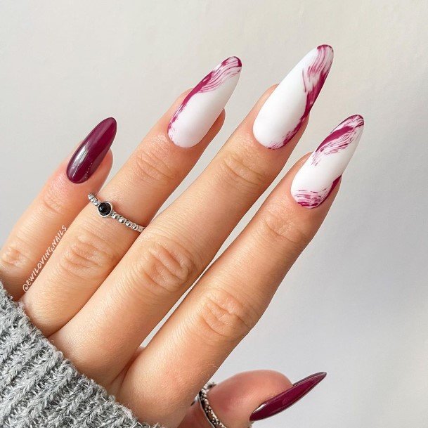 Beauteous Girls Dark Maroon Nails