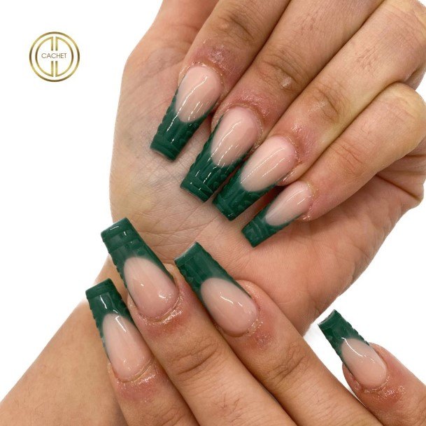 Beauteous Girls Emerald Green Nails