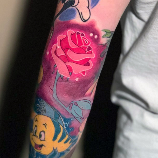 Beauteous Girls Enchanted Rose Tattoos