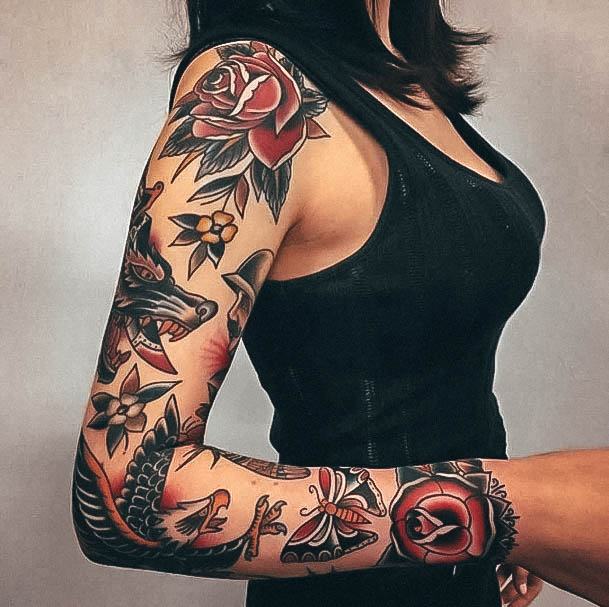 Beauteous Girls Floral Tattoos