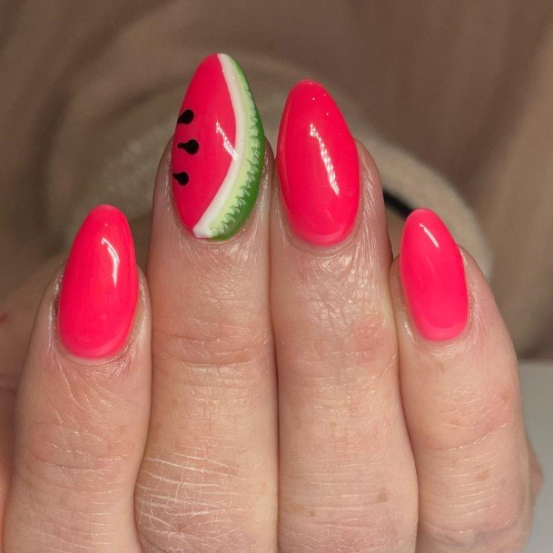 Beauteous Girls Fruit Nails Watermelon