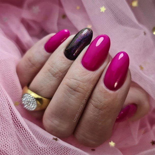 Beauteous Girls Fuchsia Nails