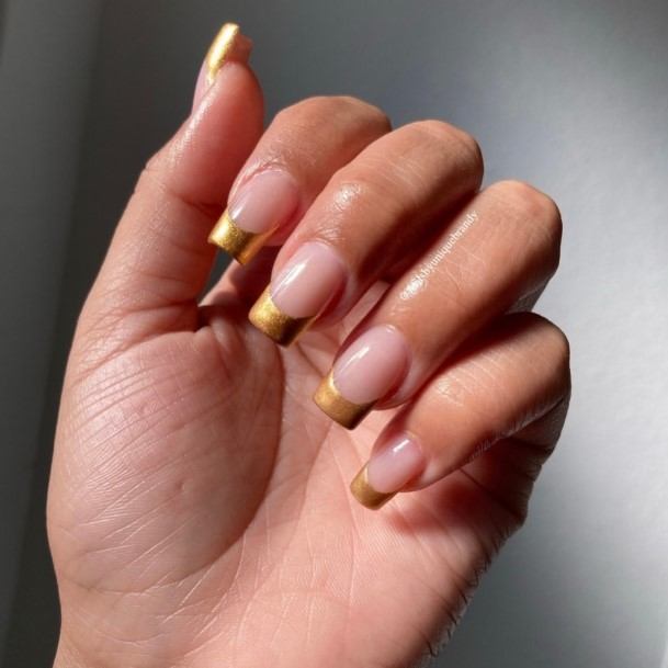 Beauteous Girls Gold French Tip Nails