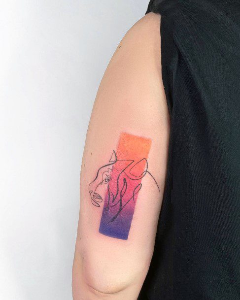 Beauteous Girls Gradient Tattoos