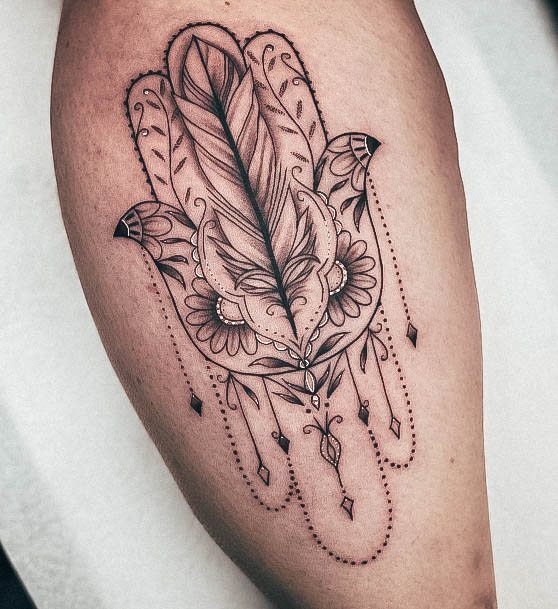 Beauteous Girls Hamsa Tattoos