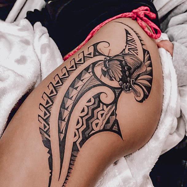 Beauteous Girls Hawaiian Tattoos