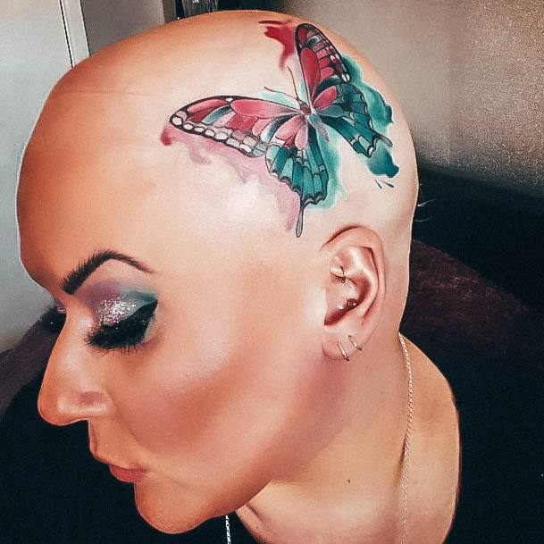 Beauteous Girls Head Tattoos