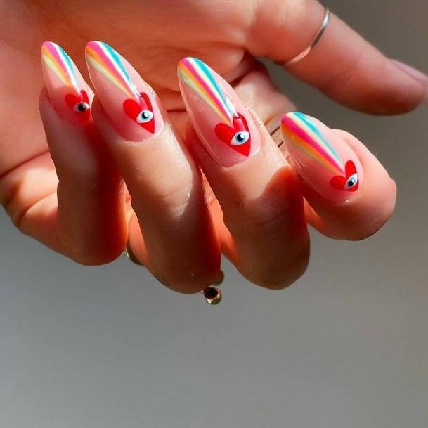 Beauteous Girls Heart Nails