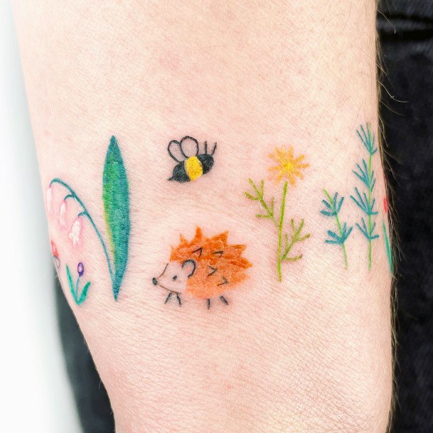 Beauteous Girls Hedgehog Tattoos