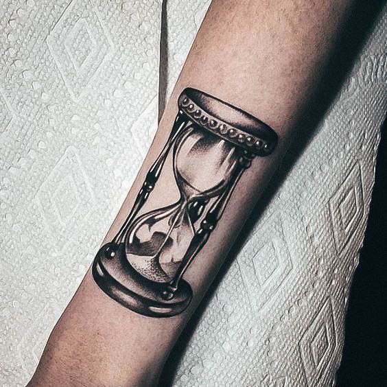 Beauteous Girls Hourglass Tattoos Outer Forearm