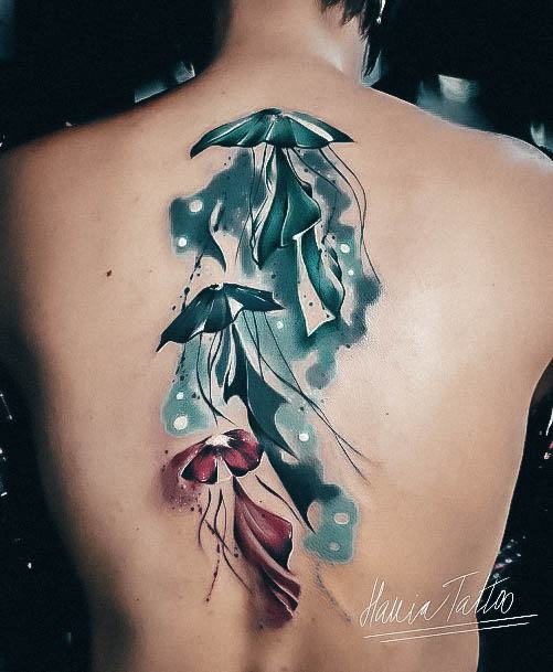 Beauteous Girls Jellyfish Tattoos