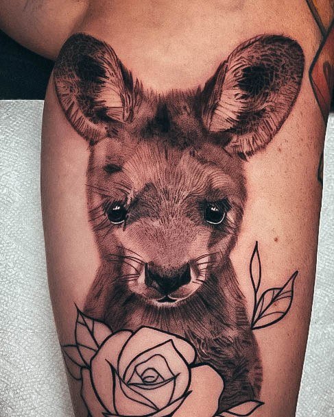 Beauteous Girls Kangaroo Tattoos