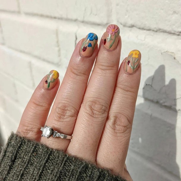 Beauteous Girls Ladybug Nails