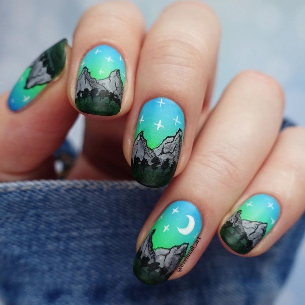 Beauteous Girls Landscape Nails