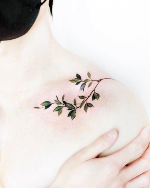 Beauteous Girls Leaf Tattoos