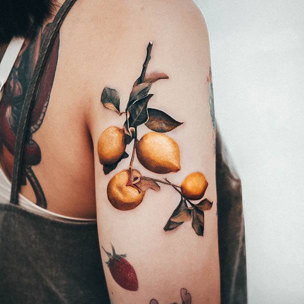 Beauteous Girls Lemon Tattoos