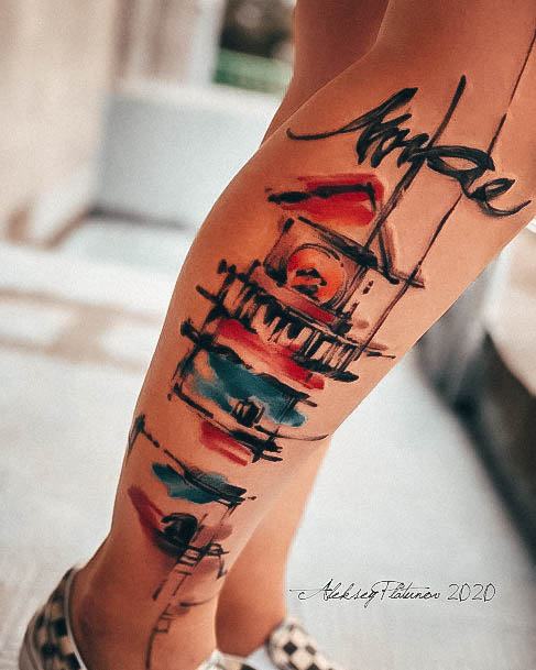 Beauteous Girls Lighthouse Tattoos