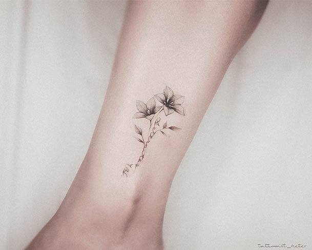 Beauteous Girls Lily Tattoos Ankle