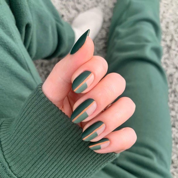 Beauteous Girls Matte Green Nails