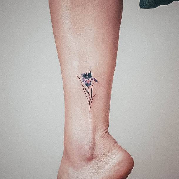 Beauteous Girls Meaningful Tattoos Ankle Leg Flowers