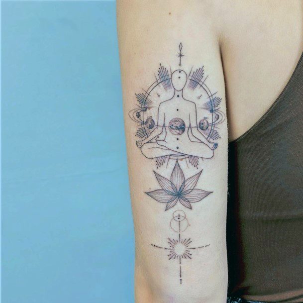 Beauteous Girls Meditation Tattoos