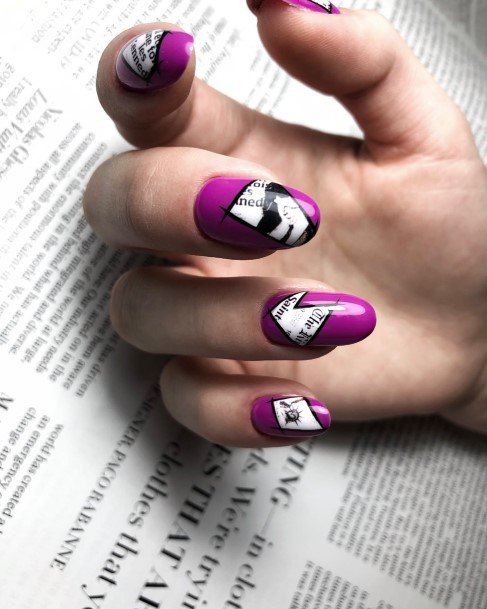 Beauteous Girls Newspaper Nails