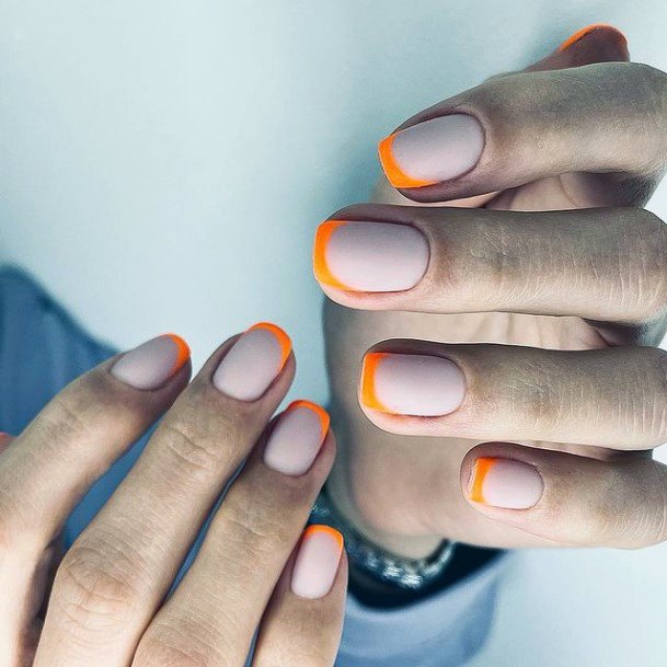 Beauteous Girls Orange Nails