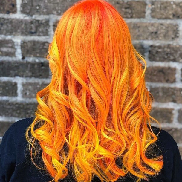 Beauteous Girls Orange Ombre Hairstyless